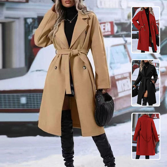 Manteau Trench Long Double Boutonnage